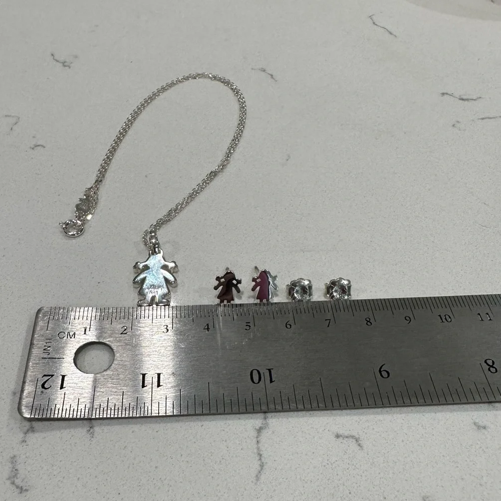 NWOT TOUS Sweet Doll Girl Pendant Necklace and Earrings - Picture 9 of 9